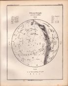 February Midnight Chart Victorian Antique 1892 Atlas of Astronomy 40.