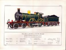 South Eastern & Chatham Railway Coloured Antique Book Plate.