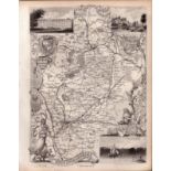 Nottinghamshire Steel Engraved Victorian Thomas Moule Map.