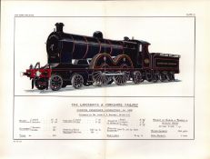 Lancashire & Yorkshire Railway Coloured Antique Book Plate.