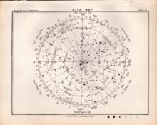 Star Map Chart Victorian Antique 1892 Atlas of Astronomy 51.