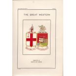 Great Western Railway Crest & Coat of Arms Antique Book Plate.