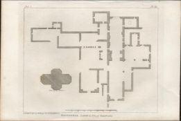 Kilconnel Abbey Plan Co Galway Rare 1791 Francis Grose Antique Print.