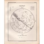August Midnight Chart Victorian Antique 1892 Atlas of Astronomy 46.