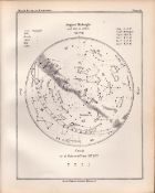 August Midnight Chart Victorian Antique 1892 Atlas of Astronomy 46.