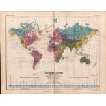 Worlds River Systems 1871 Victorian WK Johnston Antique Map.