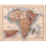 Mountains Valley of Africa 1871 WK Johnston Antique Map.
