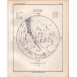 July Midnight Chart Victorian Antique 1892 Atlas of Astronomy 45.