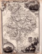 Huntingdonshire Steel Engraved Victorian Thomas Moule Map.