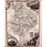 Huntingdonshire Steel Engraved Victorian Thomas Moule Map.