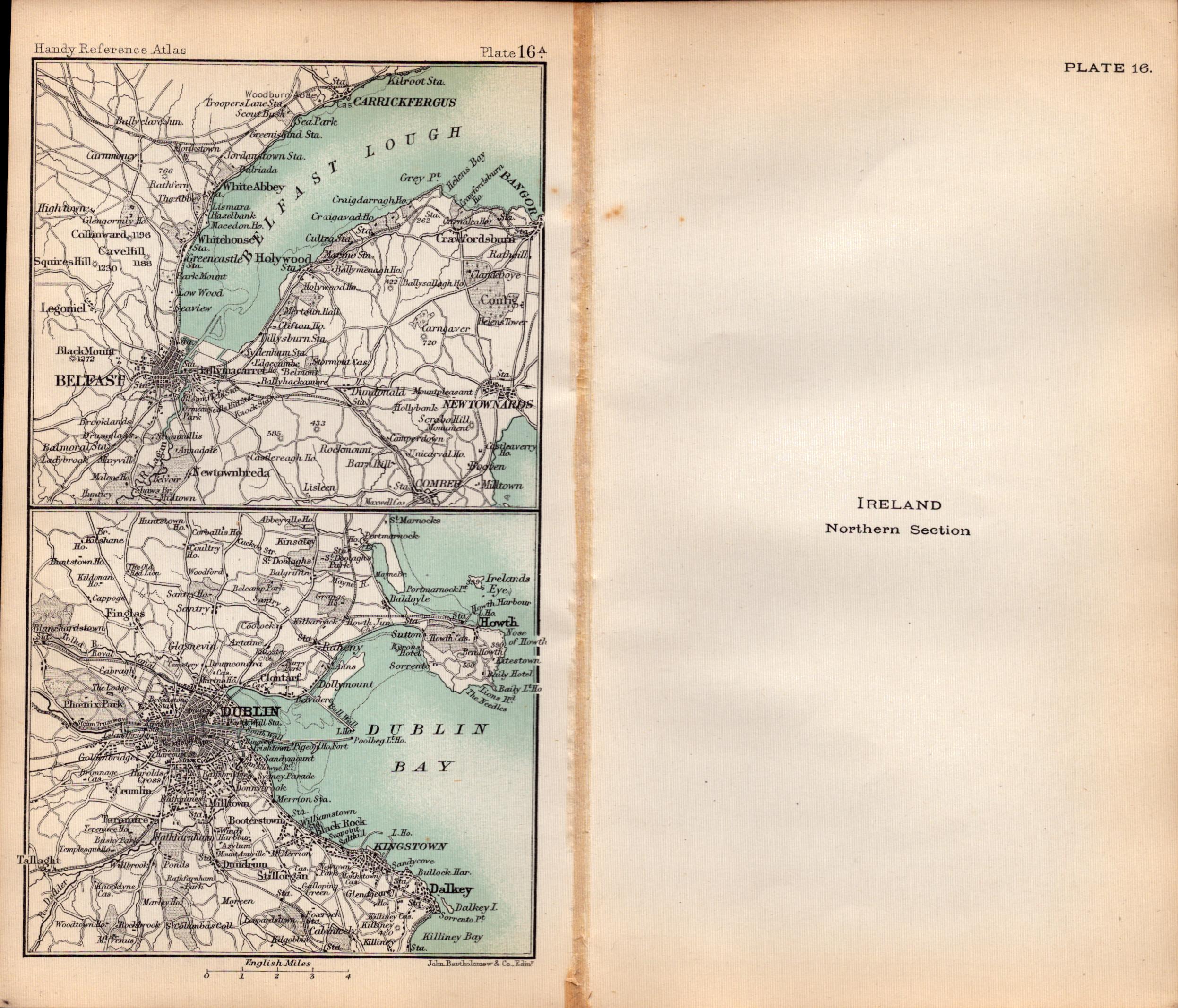 Ireland Northern Section Double Sided Victorian Antique 1896 Map. - Image 2 of 3