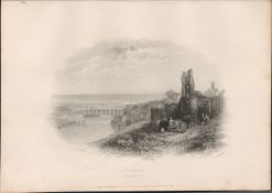 Arklow Town Co Wicklow 1837-38 Victorian Antique Engraving.