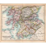 Scotland Southern Area Double Sided Victorian Antique 1896 Map.