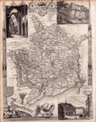 Monmouthshire Steel Engraved Victorian Antique Thomas Moule Map.