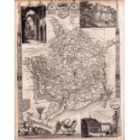 Monmouthshire Steel Engraved Victorian Antique Thomas Moule Map.