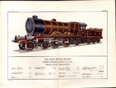 The North British Railway Coloured Detailed Antique Book Plate.
