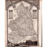 Northumberland Steel Engraved Victorian Thomas Moule Map.