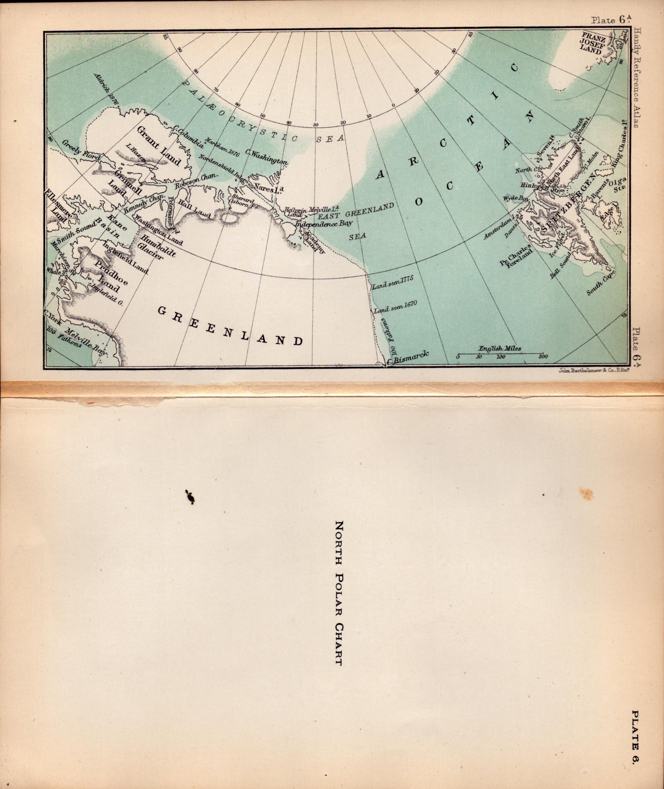 North Polar Chart Double Sided Victorian Antique 1896 Map - Image 2 of 3