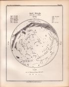 April Midnight Chart Victorian Antique 1892 Atlas of Astronomy 42.