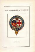 Lancashire & Yorkshire Railway Crest & Coat of Arms Antique Book Plate.