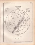 December Midnight Chart Victorian 1892 Atlas of Astronomy 50.