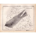 Star Map Chart Victorian Antique 1892 Atlas of Astronomy 53.