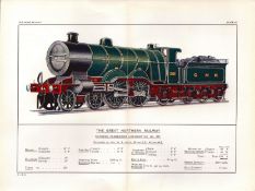 The Great Northern Railway Coloured Detailed Antique Book Plate.