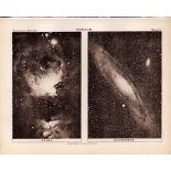 Andromeda & Orion Victorian 1892 Atlas of Astronomy 14.