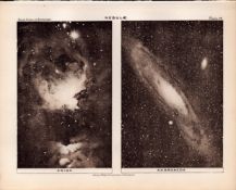 Andromeda & Orion Victorian 1892 Atlas of Astronomy 14.