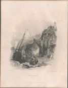 Folkestone Kent View of the Town Antique WH Bartlett 1842 Steel Engraving