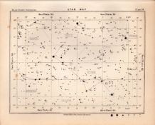 Star Map Chart Victorian Antique 1892 Atlas of Astronomy 58.