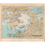 North Polar Chart Double Sided Victorian Antique 1896 Map