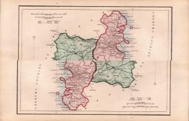 Dublin & Kildare County 1850’s Antique Map Mrs Hall Tour of Ireland.