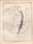 January Midnight Chart Victorian Antique 1892 Atlas of Astronomy 39.