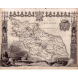 Isle Of Man Steel Engraved Victorian Antique Thomas Moule Map.