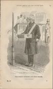 London Rhubarb & Spices Seller Rare Antique 1864 Henry Mayhew Print.