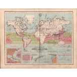 Winds Over the Globe 1871 WK Johnston Antique Map