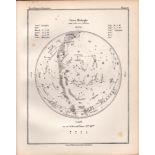 June Midnight Chart Victorian Antique 1892 Atlas of Astronomy 44.