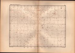 Star Atlas Declination 6 Hr -3 Degrees Astronomy Antique Map.