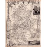 Bedfordshire Steel Engraved Victorian Antique Thomas Moule Map.