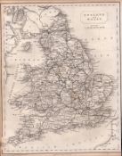 England & Wales Steel Engraved Victorian Antique Thomas Moule Map.