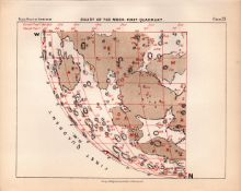 Moon First Quadrant Victorian 1892 Atlas of Astronomy- 23.