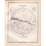 September Midnight Chart Victorian 1892 Atlas of Astronomy 47.