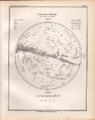 September Midnight Chart Victorian 1892 Atlas of Astronomy 47.