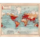 World Commercial Chart Victorian Double Sided Antique 1896 Map.