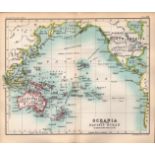 Oceania & Pacific Ocean Double Sided Antique 1896 Map.