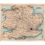 Central England Area Double Sided Victorian Antique 1896 Map.