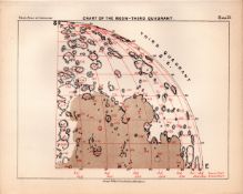 Moon Third Quadrant Victorian 1892 Atlas of Astronomy- 25.