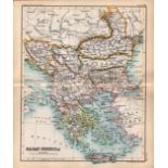 The Balkan Peninsula Double Sided Victorian Antique 1896 Map.