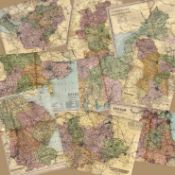 Collection of 11 Coloured Victorian Large Map GW Bacon 1899 Set 4